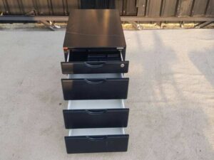 Practika Mobile Cabinet with 4 Drawers, Black, with Wheels