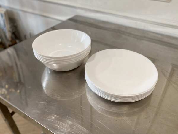 White Ikea dinnerware set