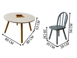 Index brand minimalist style 3-seater children's activity table set.