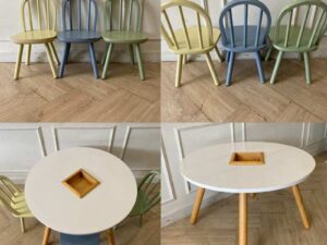 Index brand minimalist style 3-seater children's activity table set.