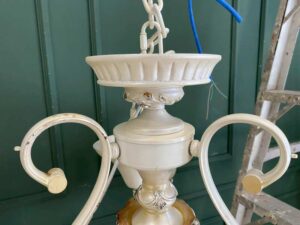 Vintage style white glass chandelier