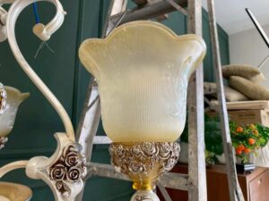 Vintage style white glass chandelier