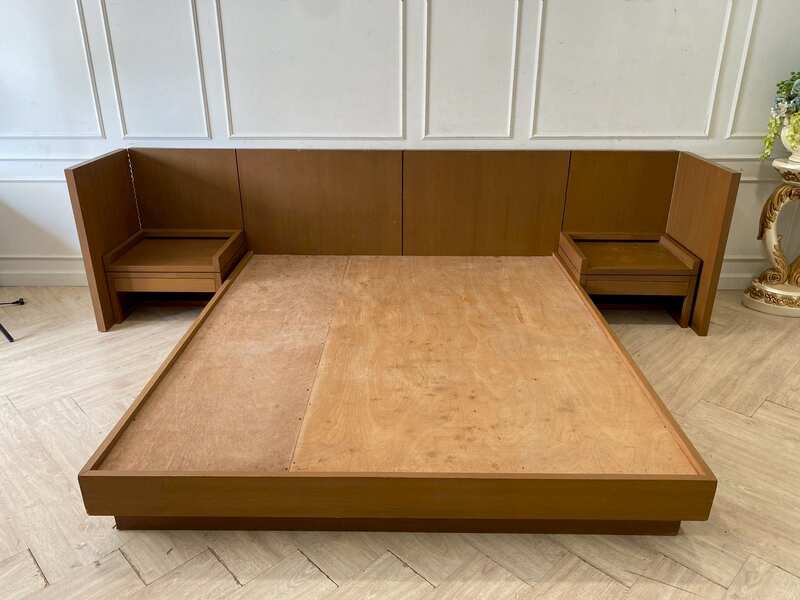 6 foot wooden bed with 1 drawer wooden headboard