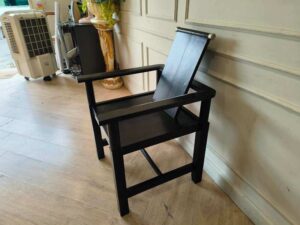 Modern Black Wooden Armchair
