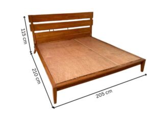 6-foot wooden bed, brown, classic style