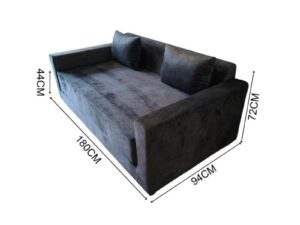 Modern Cozy Velvet Sofa Bed in Gray-Black (Brand New)