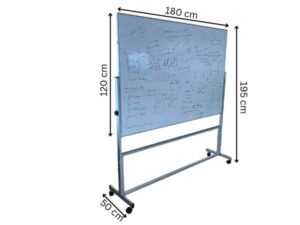 Magnetic whiteboard with stand, 2 sides, 120x180 cm