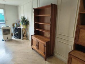 4-Tier Wooden Storage Shelf with Storage Compartments