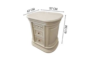 Vintage Louis XV bedside table, white, with 2 drawers.