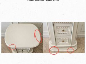 Vintage Louis XV bedside table, white, with 2 drawers.
