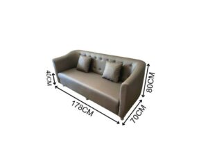 Cozy Modern 1+2+1 Leather Sofa Set – Taupe