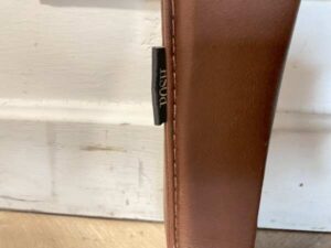 6-foot bed, brown leather cushion, POSH brand