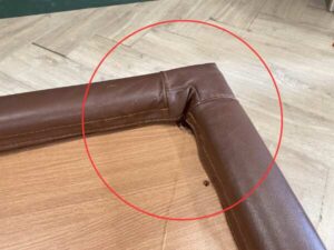 6-foot bed, brown leather cushion, POSH brand
