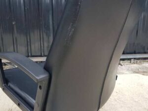 Executive office chair, black leather cushion