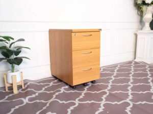 Mobile cabinet on wheels 3 drawers wood color Logica brand_F0J3JUPLIT
