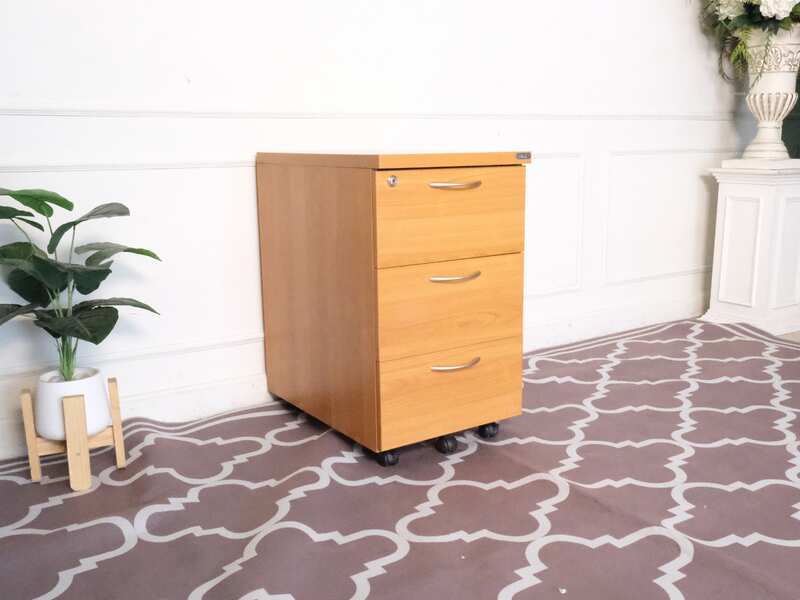 Mobile cabinet on wheels 3 drawers wood color Logica brand_F0J3JUPLIT