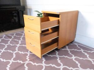 Mobile cabinet on wheels 3 drawers wood color Logica brand_F0J3JUPLIT