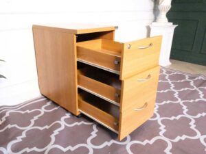 Mobile cabinet on wheels 3 drawers wood color Logica brand_F0J3JUPLIT