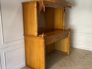 Tall wooden altar table with 3 drawers and 1 compartment, Chinese style.