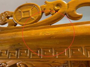 Tall wooden altar table with 3 drawers and 1 compartment, Chinese style.