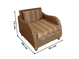 Rattan armchair, fabric cushion, brown_LLRVBEZ4NW_G1FDQE2RO3