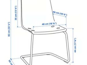 Plastic chair with steel legs, clear color, IKEA brand, TOBIAS model (1)_G6E67MFWXX