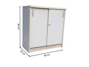 Two-door sliding file cabinet, white wooden frame, TAIYO brand