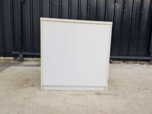 Two-door sliding file cabinet, white wooden frame, TAIYO brand