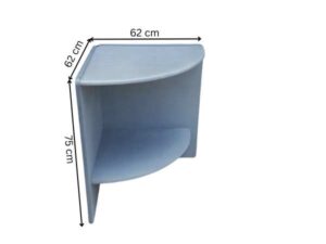 2-shelf corner wooden shelf, grey