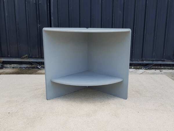2-shelf corner wooden shelf, grey