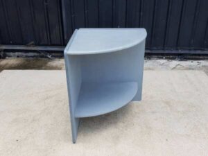 2-shelf corner wooden shelf, grey