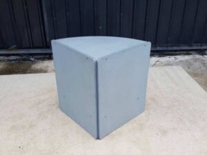 2-shelf corner wooden shelf, grey