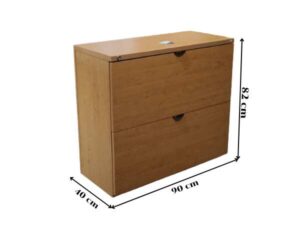 Wooden filing cabinet, 2 drawers, hanging file type, brown (no key)_GJJYEGVIQE