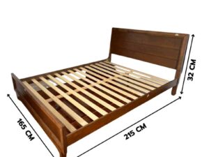 CHIC REPUBLIC Solid Wood Bed Frame – 5 ft, Brown