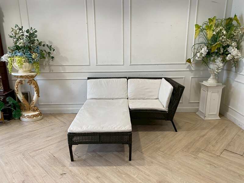 IKEA AMMERO Corner L-Shaped 2-Seater Sofa with Fabric Upholstery, White_HCSOLNUZHH