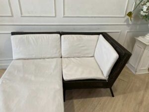 IKEA AMMERO Corner L-Shaped 2-Seater Sofa with Fabric Upholstery, White_HCSOLNUZHH