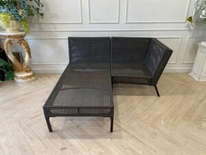 IKEA AMMERO Corner L-Shaped 2-Seater Sofa with Fabric Upholstery, White_HCSOLNUZHH