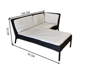 IKEA AMMERO Corner L-Shaped 2-Seater Sofa with Fabric Upholstery, White_HCSOLNUZHH