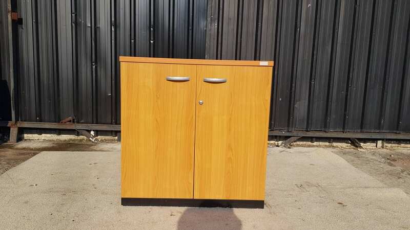 2-Door MDF File Cabinet, Gray and Brown, PERFECT Brand