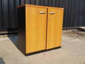 2-Door MDF File Cabinet, Gray and Brown, PERFECT Brand