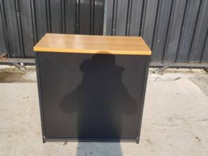 2-Door MDF File Cabinet, Gray and Brown, PERFECT Brand