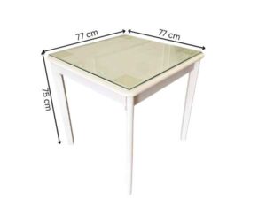 2-seat dining table set, glass top, modern style