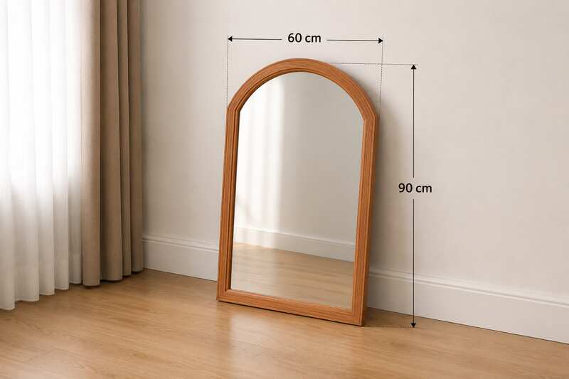 Mirror, teak frame, polished mirror, makeup mirror, standing mirror, dressing mirror_HVPH99BPSF