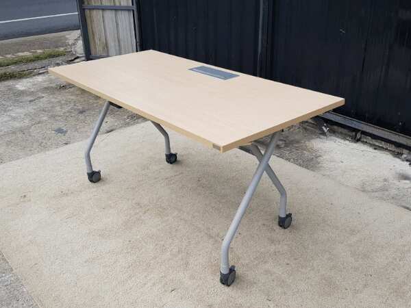 Work desk, folding table with wheels and power strip, Practika brand