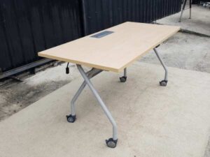 Work desk, folding table with wheels and power strip, Practika brand