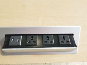 Work desk, folding table with wheels and power strip, Practika brand