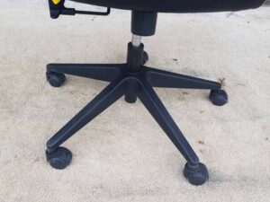 Office chair, leather seat and backrest, steel legs, black, Rockworth brand._HXRBRWG2AA