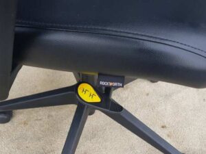 Office chair, leather seat and backrest, steel legs, black, Rockworth brand._HXRBRWG2AA