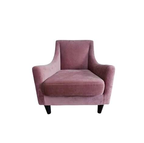 Single-seater sofa, velvet upholstery, pink. (1)