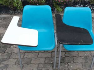 Blue Lecture Chair with Gray Legs_I2GKOL3W1G